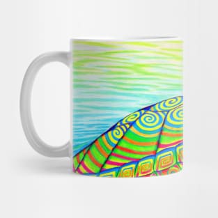 Psychedelic Neon Rainbow Painted Turtle Mug